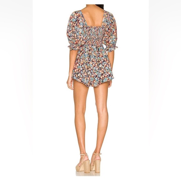 NWT FREE PEOPLE ‘Show Me Love’ Linen Blend Floral Romper Jumpsuit - Picture 9 of 14
